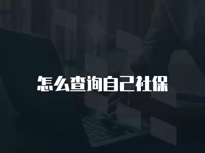 怎么查詢自己社保