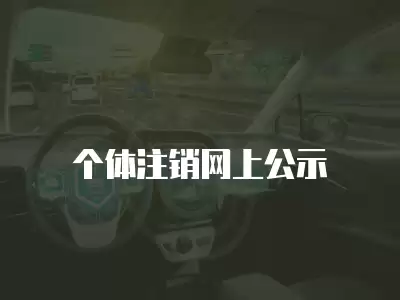 個體注銷網上公示