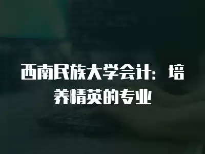 西南民族大學會計：培養精英的專業