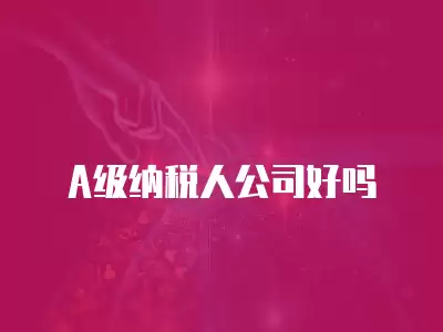 A級納稅人公司好嗎