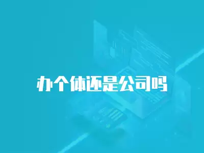 辦個(gè)體還是公司嗎