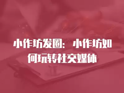 小作坊發(fā)圈：小作坊如何玩轉(zhuǎn)社交媒體