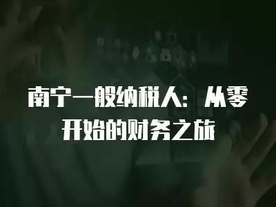 南寧一般納稅人：從零開始的財務之旅