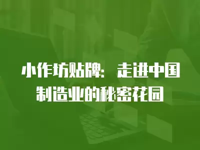 小作坊貼牌：走進(jìn)中國(guó)制造業(yè)的秘密花園