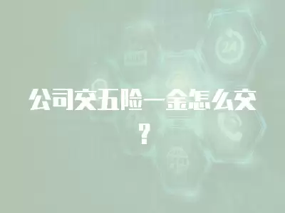 公司交五險一金怎么交？