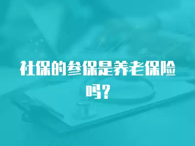 社保的參保是養老保險嗎？