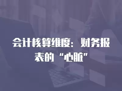 會計核算維度：財務報表的“心臟”