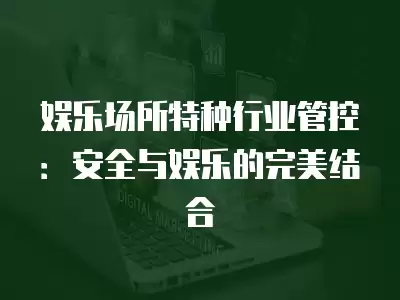 娛樂場所特種行業管控：安全與娛樂的完美結合