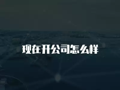 現在開公司怎么樣