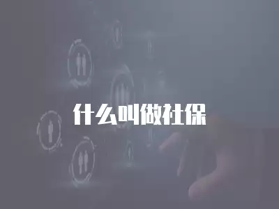 什么叫做社保