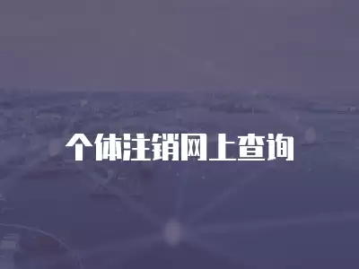 個體注銷網上查詢