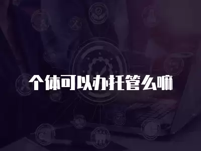 個體可以辦托管么嘛