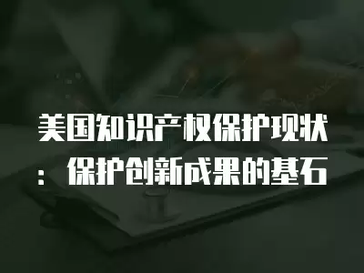 美國知識產權保護現狀：保護創新成果的基石