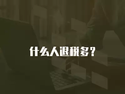 什么人退稅多？