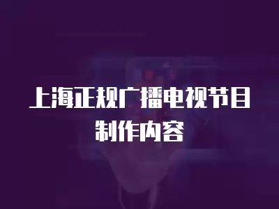 上海正規廣播電視節目制作內容