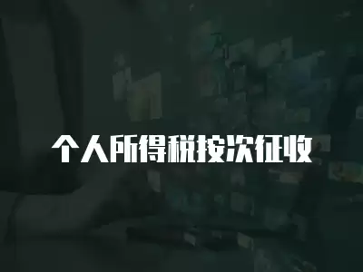 個人所得稅按次征收