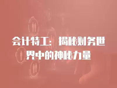 會計特工：揭秘財務世界中的神秘力量