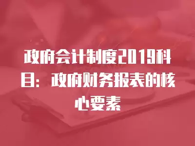 政府會計制度2019科目：政府財務報表的核心要素