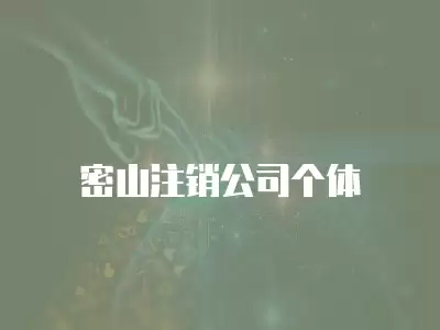 密山注銷公司個(gè)體