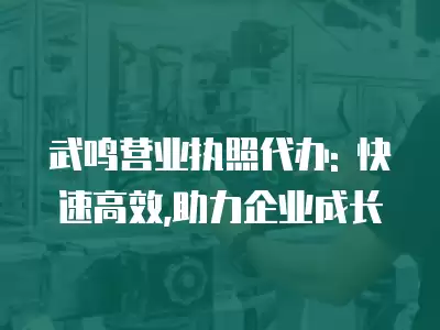 武鳴營業(yè)執(zhí)照代辦: 快速高效,助力企業(yè)成長