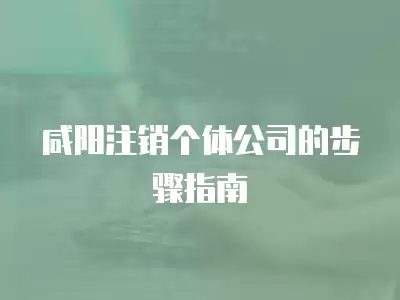 咸陽注銷個體公司的步驟指南