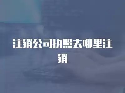 注銷公司執照去哪里注銷