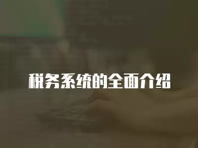 稅務(wù)系統(tǒng)的全面介紹