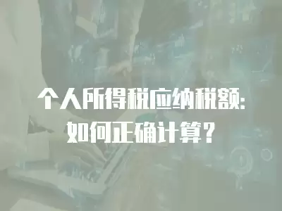 個人所得稅應納稅額：如何正確計算？