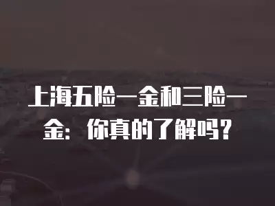 上海五險一金和三險一金：你真的了解嗎？