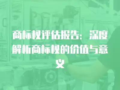 商標權評估報告：深度解析商標權的價值與意義