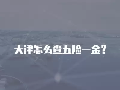 天津怎么查五險一金？