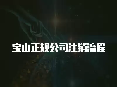 寶山正規(guī)公司注銷流程