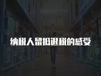 納稅人留抵退稅的感受