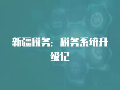 新疆稅務：稅務系統(tǒng)升級記