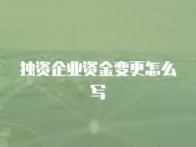 獨資企業資金變更怎么寫