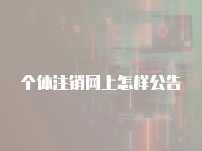 個體注銷網(wǎng)上怎樣公告