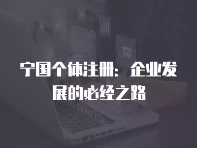 寧國個體注冊：企業發展的必經之路