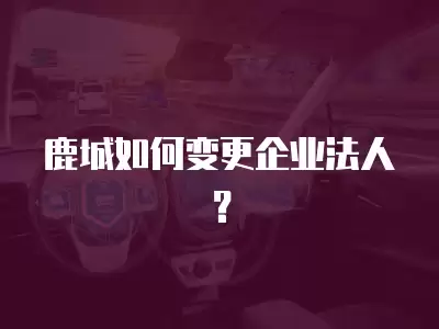 鹿城如何變更企業(yè)法人？