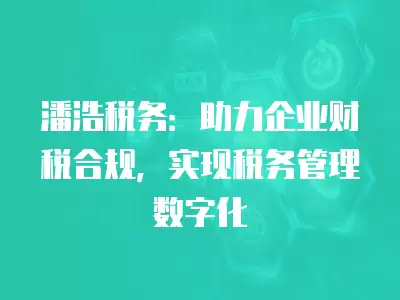 潘浩稅務：助力企業財稅合規，實現稅務管理數字化