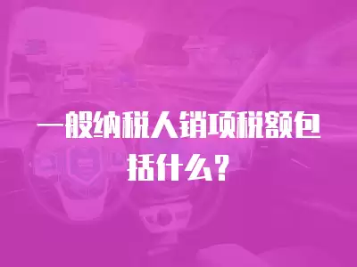 一般納稅人銷項稅額包括什么？