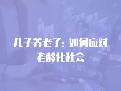 兒子養(yǎng)老了: 如何應對老齡化社會