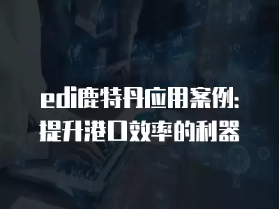 edi鹿特丹應(yīng)用案例：提升港口效率的利器