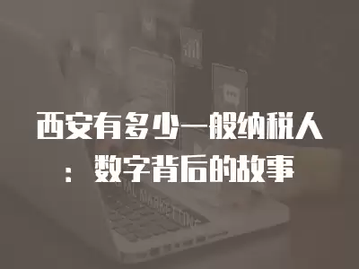 西安有多少一般納稅人：數字背后的故事