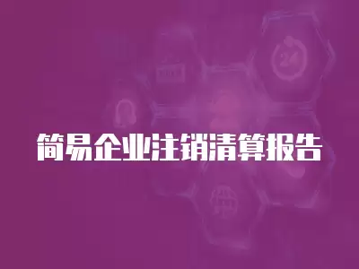 簡易企業注銷清算報告