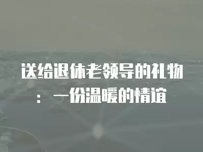 送給退休老領導的禮物：一份溫暖的情誼