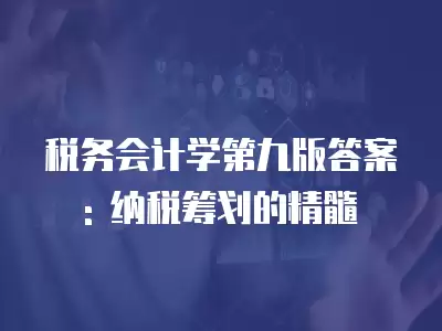 稅務會計學第九版答案: 納稅籌劃的精髓