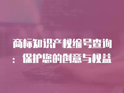 商標(biāo)知識產(chǎn)權(quán)編號查詢：保護您的創(chuàng)意與權(quán)益