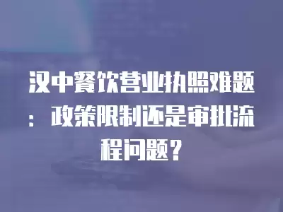 漢中餐飲營業執照難題：政策限制還是審批流程問題？