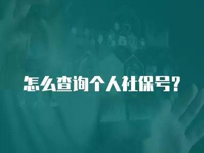 怎么查詢個人社保號？