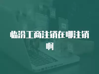 臨汾工商注銷在哪注銷啊